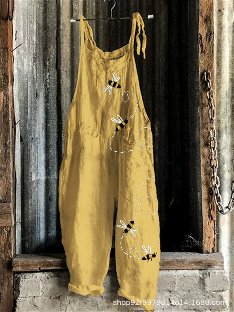 Summer Vacation Clothing Women - Combinaison d'été à bretelles fines imprimées