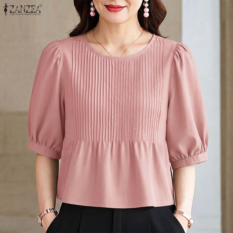 Summer Clothing Work - ZANZEA 2026 Blouses Femme à Paillettes