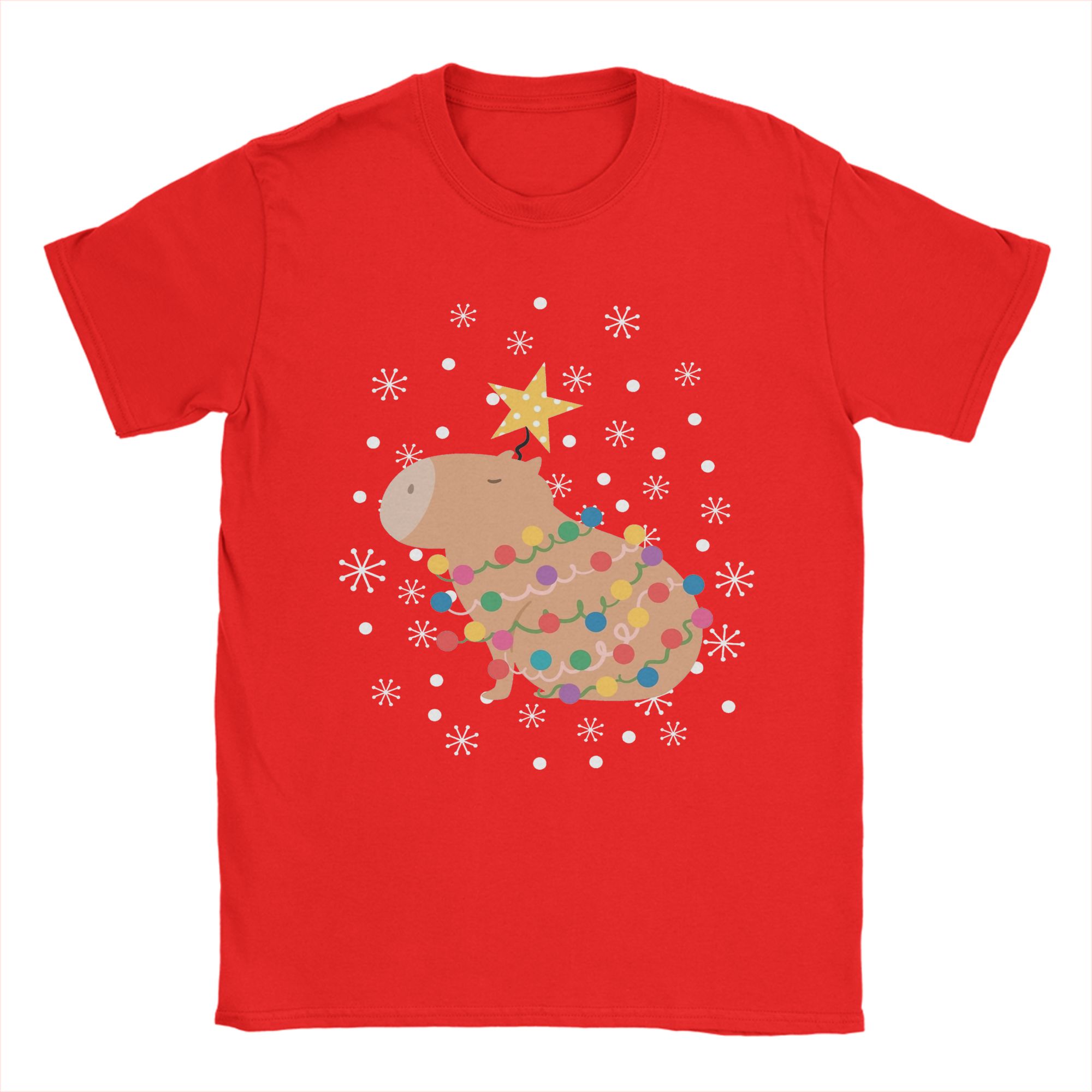 Summer Clothing Ideas Men - Capybara arbre de noël T-Shirt pour