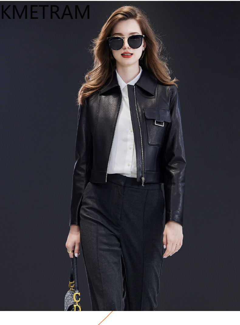 Veste en cuir véritable femme  - Quality Summer Clothing For Women avis et prix