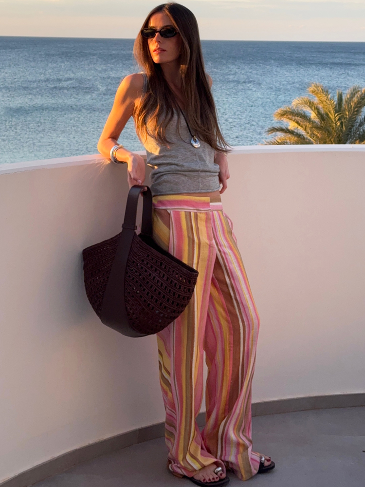 Pantalon rayé pour femme, pant - Palazzo Pant Wide avis et prix