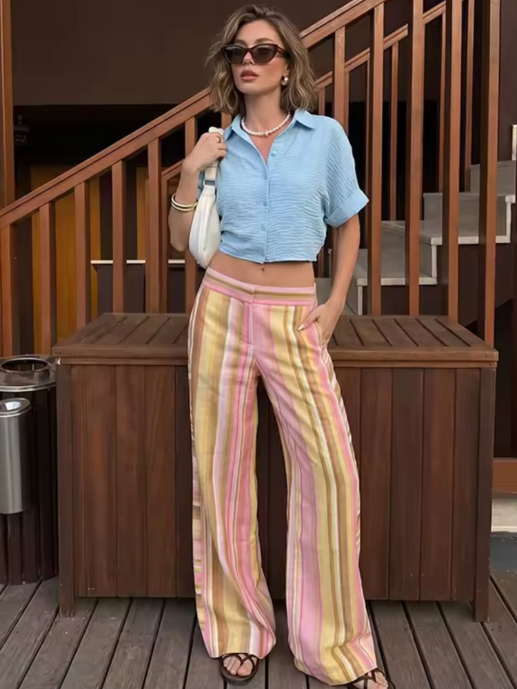 Pantalon rayé pour femme, pant - Palazzo Pant Wide avis et prix