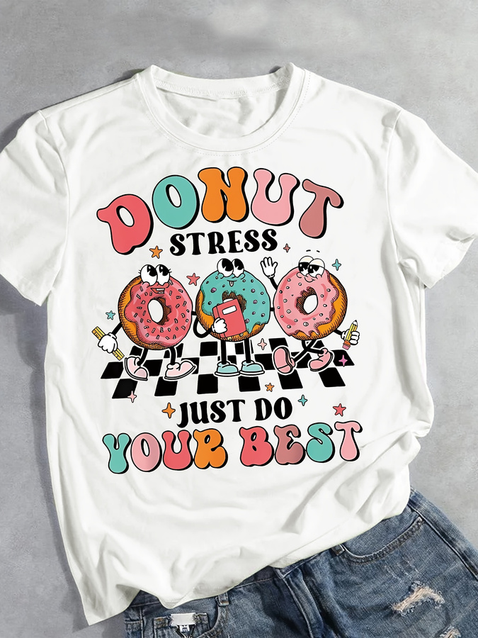 T-shirt imprimé dessin animé D - Quality Summer Clothing For Women avis et prix